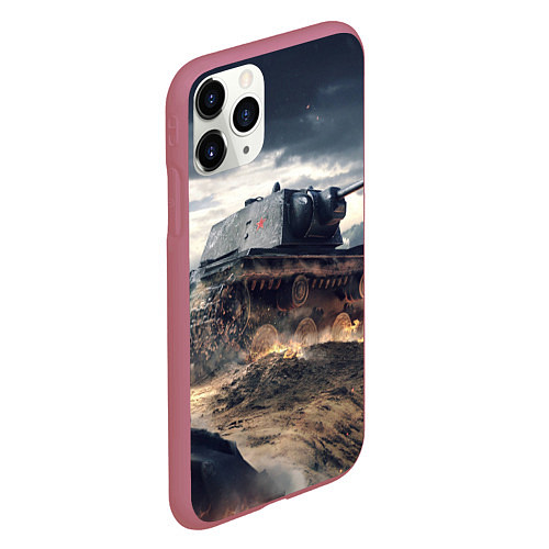 Чехол iPhone 11 Pro матовый Танк / 3D-Малиновый – фото 2