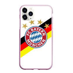 Чехол iPhone 11 Pro матовый FC Bayern: Germany, цвет: 3D-розовый