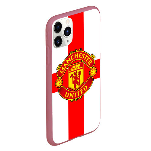 Чехол iPhone 11 Pro матовый Manchester Utd: England / 3D-Малиновый – фото 2