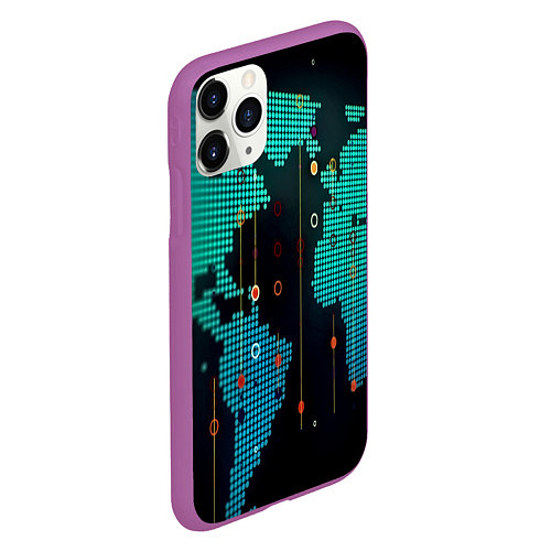 Чехол iPhone 11 Pro матовый Digital world / 3D-Фиолетовый – фото 2