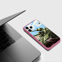 Чехол iPhone 11 Pro матовый Защитники, цвет: 3D-малиновый — фото 2