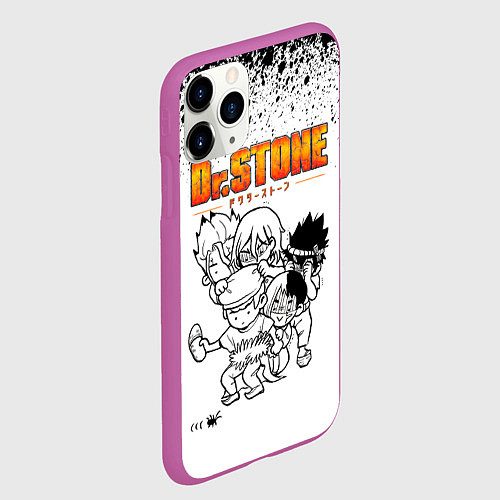 Чехол iPhone 11 Pro матовый Доктор Стоун персонажи / 3D-Фиолетовый – фото 2