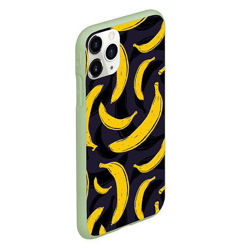Чехол iPhone 11 Pro матовый Бананы / 3D-Салатовый – фото 2