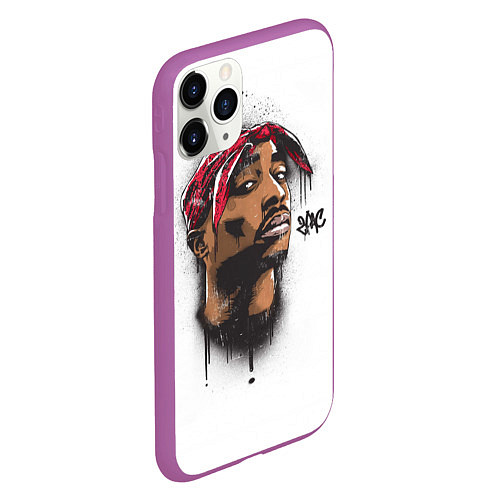 Чехол iPhone 11 Pro матовый 2Pac / 3D-Фиолетовый – фото 2