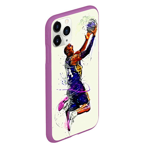 Чехол iPhone 11 Pro матовый Kobe Bryant / 3D-Фиолетовый – фото 2