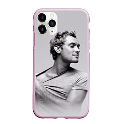 Чехол iPhone 11 Pro матовый Джуд Лоу, цвет: 3D-розовый
