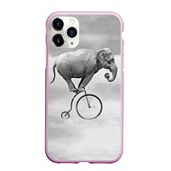 Чехол iPhone 11 Pro матовый Hipster Bike, цвет: 3D-розовый