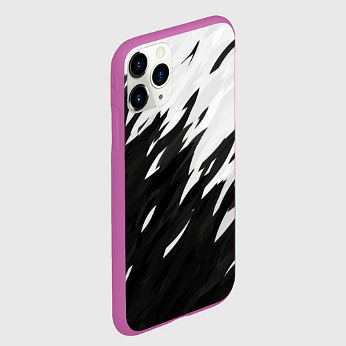 Чехол iPhone 11 Pro матовый Black & white / 3D-Фиолетовый – фото 2