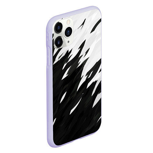 Чехол iPhone 11 Pro матовый Black & white / 3D-Светло-сиреневый – фото 2