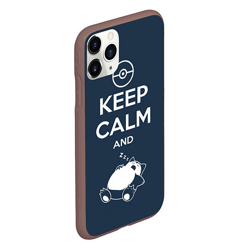 Чехол iPhone 11 Pro матовый Keep Calm & Squirtle / 3D-Коричневый – фото 2