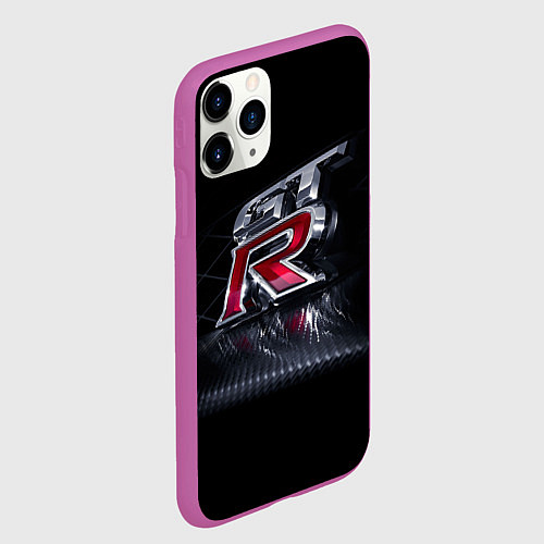 Чехол iPhone 11 Pro матовый Nissan Gtr - sports car / 3D-Фиолетовый – фото 2