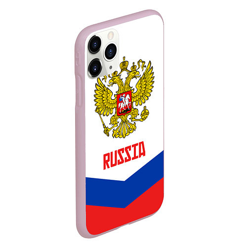 Чехол iPhone 11 Pro матовый Russia Hockey Team / 3D-Розовый – фото 2