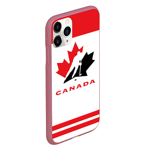 Чехол iPhone 11 Pro матовый Canada Team / 3D-Малиновый – фото 2