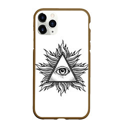 Чехол iPhone 11 Pro матовый They watching, цвет: 3D-коричневый