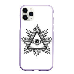 Чехол iPhone 11 Pro матовый They watching, цвет: 3D-светло-сиреневый