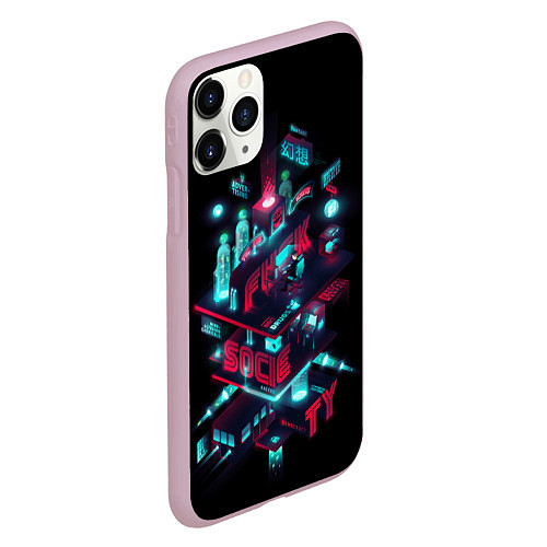 Чехол iPhone 11 Pro матовый Mr Robot City / 3D-Розовый – фото 2