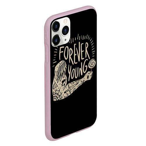 Чехол iPhone 11 Pro матовый Forever young / 3D-Розовый – фото 2