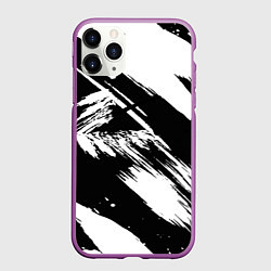 Чехол iPhone 11 Pro матовый Чёрно-белый, цвет: 3D-фиолетовый
