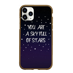 Чехол iPhone 11 Pro матовый Coldplay: Night Sky, цвет: 3D-коричневый