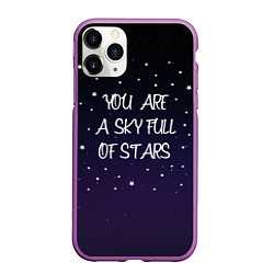 Чехол iPhone 11 Pro матовый Coldplay: Night Sky, цвет: 3D-фиолетовый