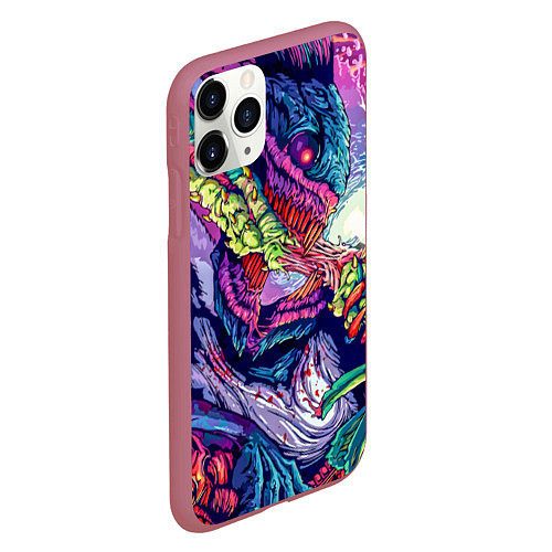 Чехол iPhone 11 Pro матовый Hyper Beast Style / 3D-Малиновый – фото 2