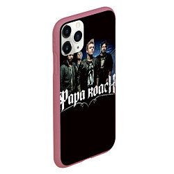 Чехол iPhone 11 Pro матовый Paparoach: Black style, цвет: 3D-малиновый — фото 2