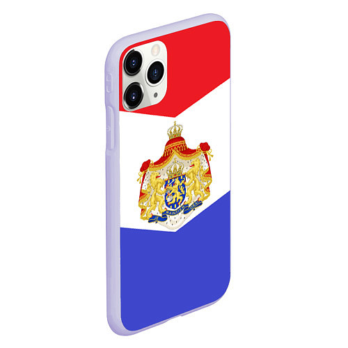 Чехол iPhone 11 Pro матовый Флаг и герб Голландии / 3D-Светло-сиреневый – фото 2