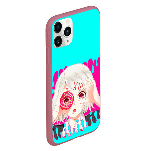 Чехол iPhone 11 Pro матовый Tokyo Ghoul / 3D-Малиновый – фото 2