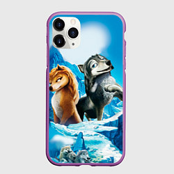 Чехол iPhone 11 Pro матовый Альфа и Омега 8, цвет: 3D-фиолетовый