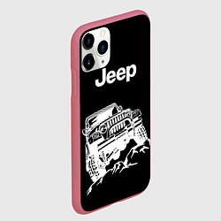 Чехол iPhone 11 Pro матовый Jeep, цвет: 3D-малиновый — фото 2