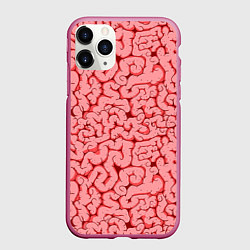Чехол iPhone 11 Pro матовый Мозг, цвет: 3D-малиновый