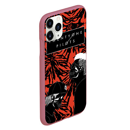 Чехол iPhone 11 Pro матовый Twenty One Pilots / 3D-Малиновый – фото 2