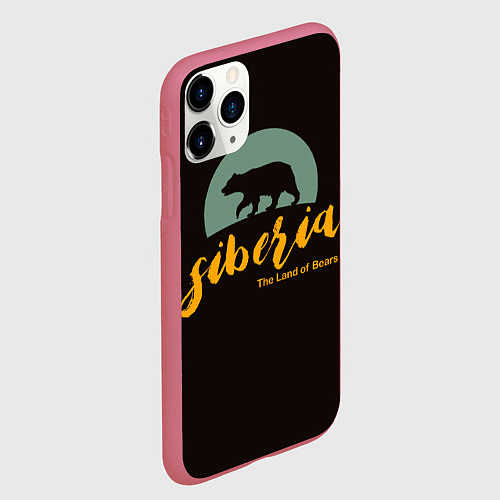 Чехол iPhone 11 Pro матовый Siberia: Land of Bears / 3D-Малиновый – фото 2