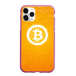 Чехол iPhone 11 Pro матовый Bitcoin Orange, цвет: 3D-малиновый