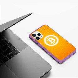 Чехол iPhone 11 Pro матовый Bitcoin Orange, цвет: 3D-фиолетовый — фото 2