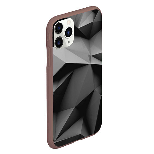 Чехол iPhone 11 Pro матовый Gray abstraction / 3D-Коричневый – фото 2