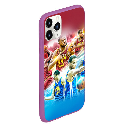 Чехол iPhone 11 Pro матовый Golden State Warriors / 3D-Фиолетовый – фото 2