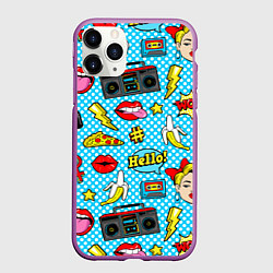 Чехол iPhone 11 Pro матовый Девочка из комикса, цвет: 3D-фиолетовый