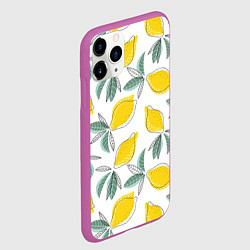 Чехол iPhone 11 Pro матовый Лимончики, цвет: 3D-фиолетовый — фото 2