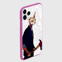Чехол iPhone 11 Pro матовый Сфинкс с топором, цвет: 3D-фиолетовый — фото 2
