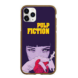 Чехол iPhone 11 Pro матовый Pulp Fiction: Dope Heart, цвет: 3D-коричневый