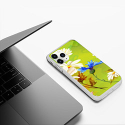 Чехол iPhone 11 Pro матовый Цветочный мир, цвет: 3D-белый — фото 2