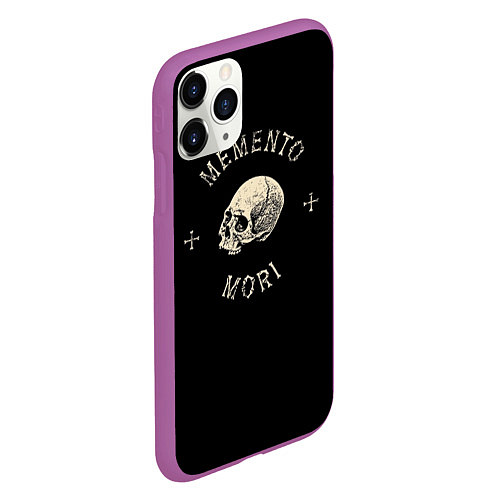 Чехол iPhone 11 Pro матовый Memento Mori / 3D-Фиолетовый – фото 2