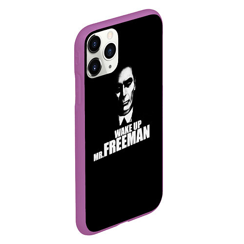 Чехол iPhone 11 Pro матовый Wake up Mr. Freeman / 3D-Фиолетовый – фото 2