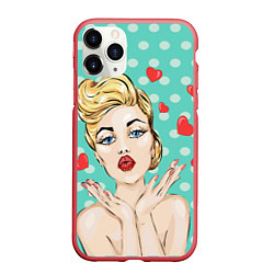 Чехол iPhone 11 Pro матовый Pop Art, цвет: 3D-красный