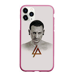 Чехол iPhone 11 Pro матовый Chester Bennington, цвет: 3D-малиновый