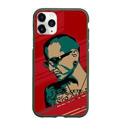 Чехол iPhone 11 Pro матовый Chester Bennington, цвет: 3D-темно-зеленый