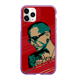 Чехол iPhone 11 Pro матовый Chester Bennington, цвет: 3D-фиолетовый