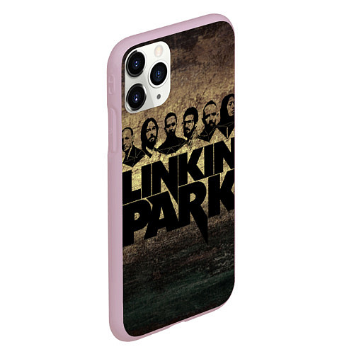 Чехол iPhone 11 Pro матовый Linkin Park Band / 3D-Розовый – фото 2