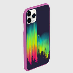 Чехол iPhone 11 Pro матовый Северное сияние, цвет: 3D-фиолетовый — фото 2